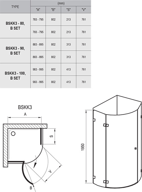 Cabine de douche Brilliant BSKK3