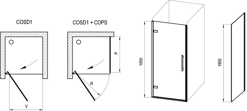 Cabine de douche Cool! COSD1 + COPS