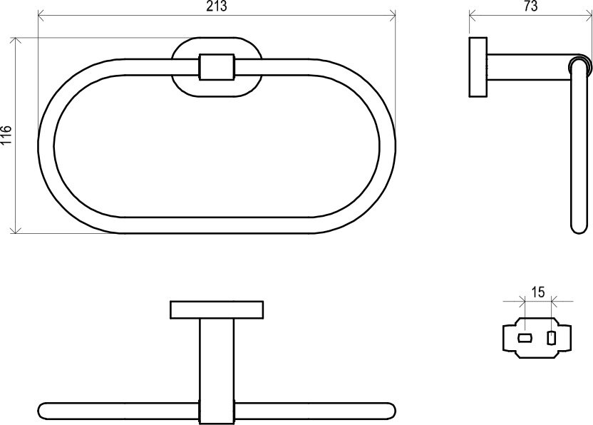 Porte-serviette ovale