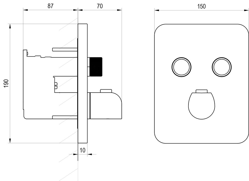 Mitigeur encastré thermostatique Flat FL 063.00 avec inverseur, pour la R-box