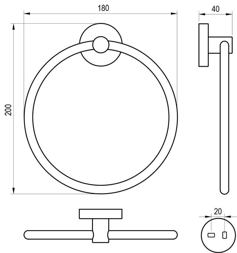 Porte-serviette circulaire Kona
