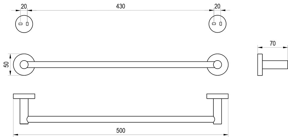 Porte-serviette Kona 45 cm