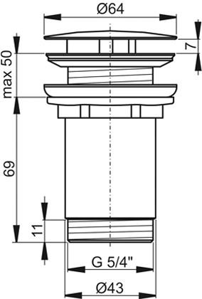 Bouchon de lavabo universel noir tecno - RETIF