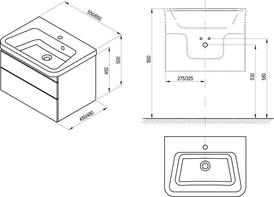 Armoire sous lavabo 10° II