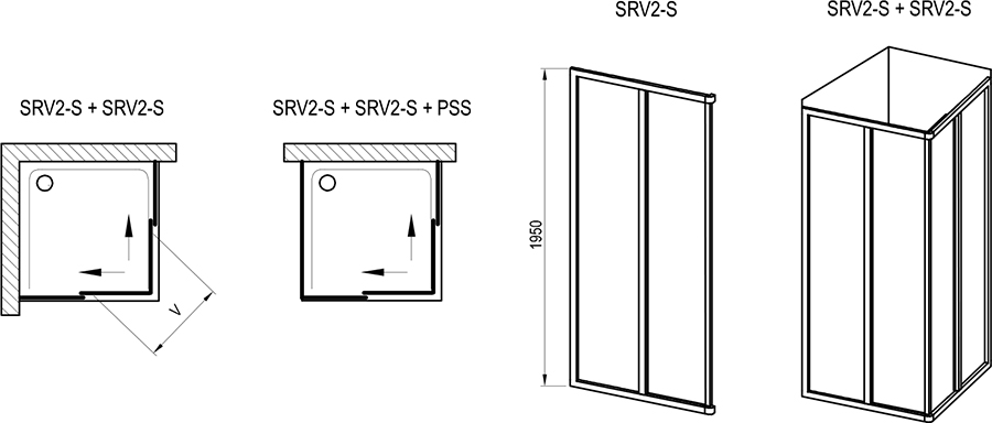 Cabine de douche Supernova SRV2-S + SRV2-S