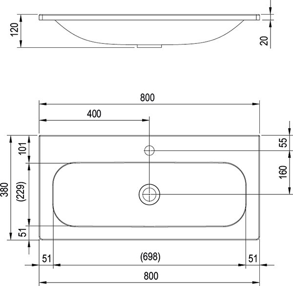 Lavabo Ring 800