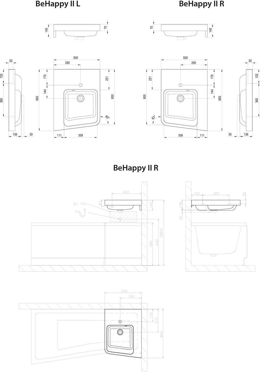 Lavabo d'angle BeHappy II