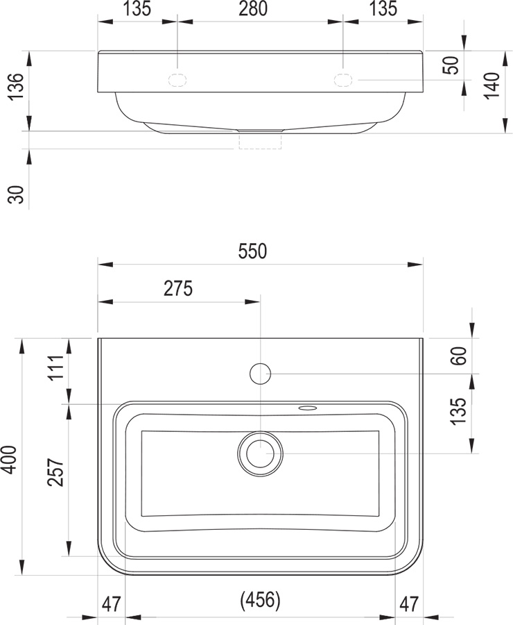 Lavabo droit BeHappy II