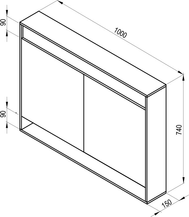 Armoire de toilette avec miroir MC 1000 Step